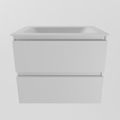 Mondiaz Badkamermeubel AIVY Talc Mat Wit 60cm met Wastafel Mat Wit zonder kraangat