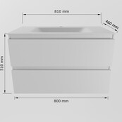 Mondiaz Badkamermeubel AIVY Talc Mat Wit 80cm met Wastafel Mat Wit kraangat 0 Mondiaz Badkamermeubel AIVY Talc Mat Wit 80cm met Wastafel Mat Wit kraangat 0