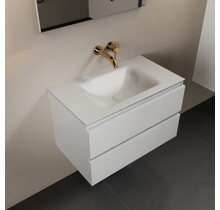 Mondiaz Badkamermeubel AIVY Talc Mat Wit 80cm met Wastafel Mat Wit kraangat 0