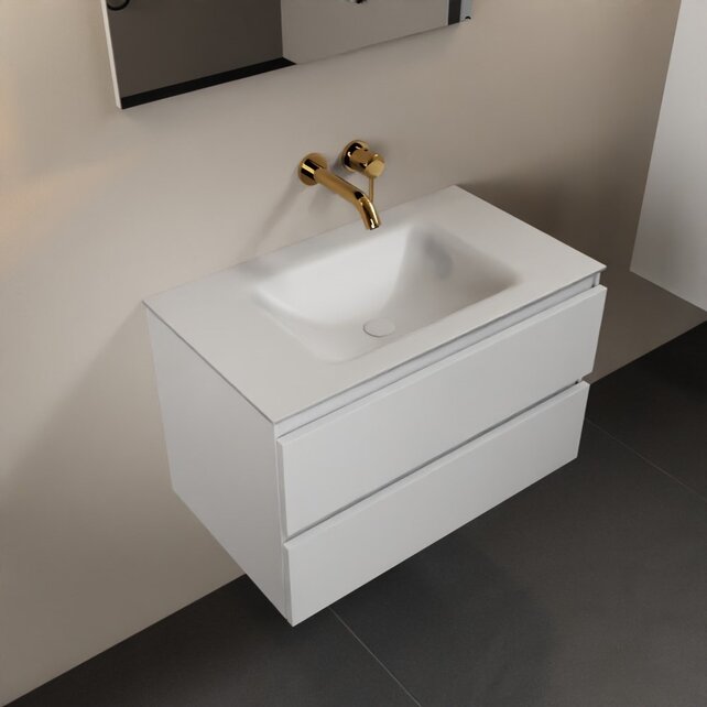 Mondiaz Badkamermeubel AIVY Talc Mat Wit 80cm met Wastafel Mat Wit kraangat 0 Mondiaz Badkamermeubel AIVY Talc Mat Wit 80cm met Wastafel Mat Wit kraangat 0