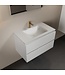 Mondiaz Badkamermeubel AIVY Talc Mat Wit 80cm met Wastafel Mat Wit kraangat 1