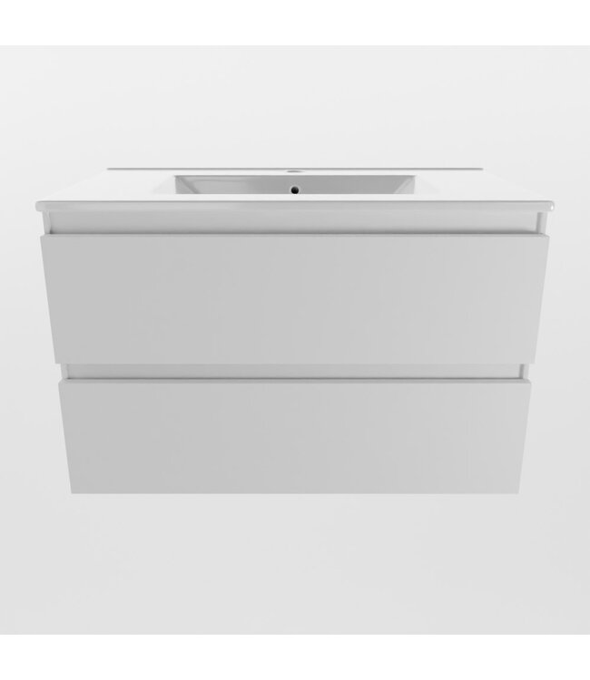 MONDIAZ Mondiaz Badkamermeubel AIVY Talc Mat Wit 80cm met Wastafel Mat Wit kraangat 1