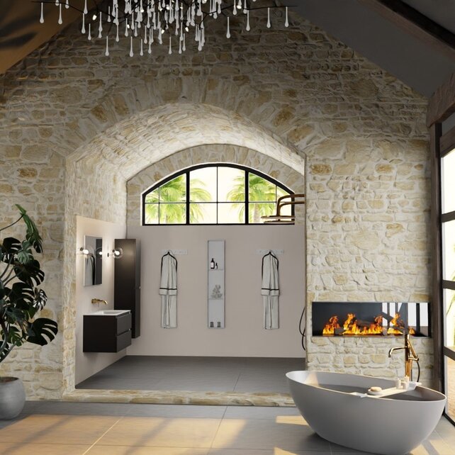 Mondiaz Badkamermeubel AIVY Urban Mat Zwart 80cm met Wastafel Mat Wit 0 kraangat