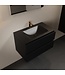 Mondiaz Badkamermeubel AIVY Urban Mat Zwart 80cm met Wastafel Mat Zwart met kraangat