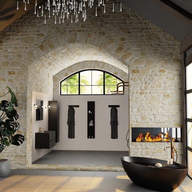 Mondiaz Badkamermeubel AIVY Urban Mat Zwart 80cm met Wastafel Mat Zwart met kraangat