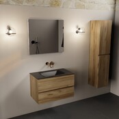 Mondiaz Badkamermeubel AIVY Chai 80cm met Wastafel Mat Zwart kraangat 0