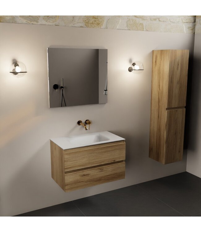 Mondiaz Badkamermeubel AIVY Chai 80cm met Wastafel Mat Wit kraangat 0