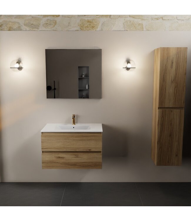 Mondiaz Badkamermeubel AIVY Chai 80cm met Wastafel Wit met kraangat