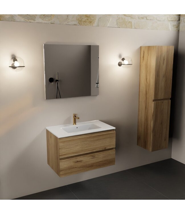 Mondiaz Badkamermeubel AIVY Chai 80cm met Wastafel Wit met kraangat