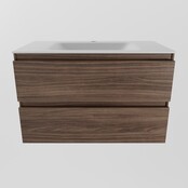 Mondiaz Badkamermeubel AIVY Mocha 80cm met Wastafel Mat Wit met kraangat Mondiaz Badkamermeubel AIVY Mocha 80cm met Wastafel Mat Wit met kraangat