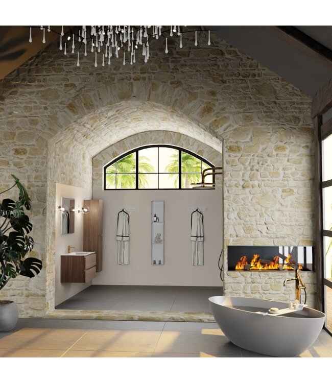 Mondiaz Badkamermeubel AIVY Mocha 80cm met Wastafel Mat Wit met kraangat