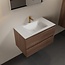 MONDIAZ Mondiaz Badkamermeubel AIVY Mocha 80cm met Wastafel Mat Wit met kraangat