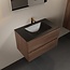 MONDIAZ Mondiaz Badkamermeubel AIVY Mocha 80cm met Wastafel Mat Zwart met kraangat