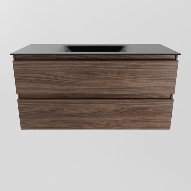Mondiaz Badkamermeubel AIVY Mocha 100cm met Wastafel Mat Zwart kraangat 0 Mondiaz Badkamermeubel AIVY Mocha 100cm met Wastafel Mat Zwart kraangat 0