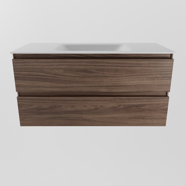 Mondiaz Badkamermeubel AIVY Mocha 100cm met Wastafel Mat Wit kraangat 0 Mondiaz Badkamermeubel AIVY Mocha 100cm met Wastafel Mat Wit kraangat 0