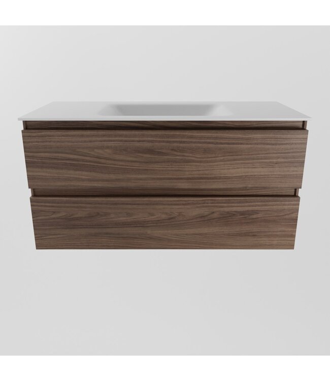 MONDIAZ Mondiaz Badkamermeubel AIVY Mocha 100cm met Wastafel Mat Wit kraangat 0