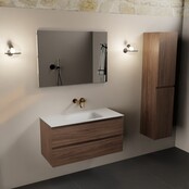 Mondiaz Badkamermeubel AIVY Mocha 100cm met Wastafel Mat Wit kraangat 0 Mondiaz Badkamermeubel AIVY Mocha 100cm met Wastafel Mat Wit kraangat 0