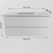 Mondiaz Badkamermeubel AIVY Chai 100cm met Wastafel Mat Wit met kraangat