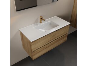 Mondiaz Badkamermeubel AIVY Chai 100cm met Wastafel Wit met kraangat
