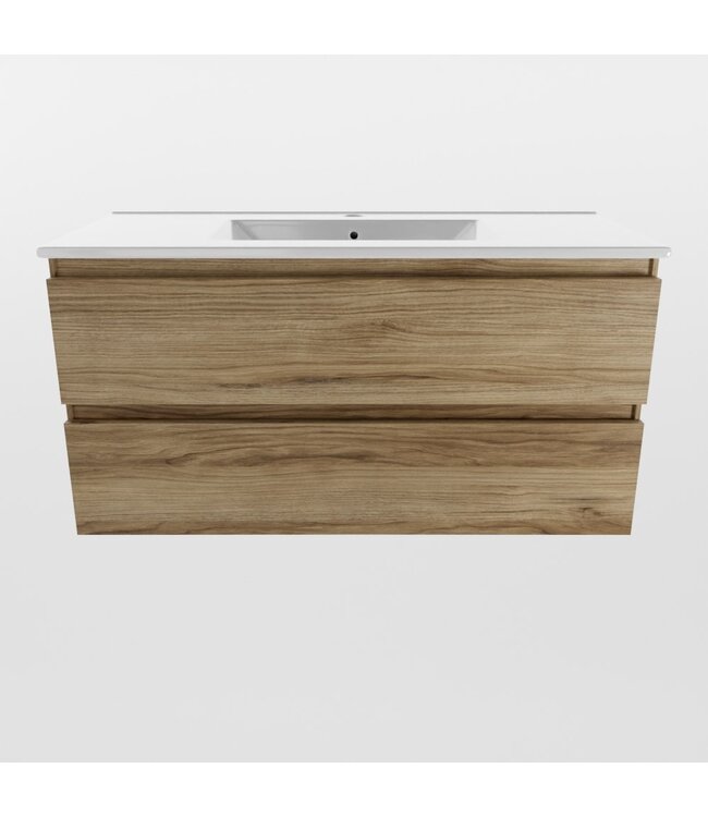 Mondiaz Badkamermeubel AIVY Chai 100cm met Wastafel Wit met kraangat
