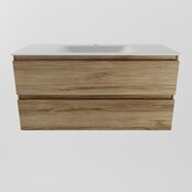 Mondiaz Badkamermeubel AIVY Chai 100cm met Wastafel Mat Wit met kraangat