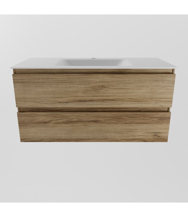 MONDIAZ Mondiaz Badkamermeubel AIVY Chai 100cm met Wastafel Mat Wit met kraangat