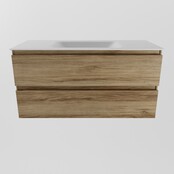 Mondiaz Badkamermeubel AIVY Chai 100cm met Wastafel Mat Wit kraangat 0 Mondiaz Badkamermeubel AIVY Chai 100cm met Wastafel Mat Wit kraangat 0