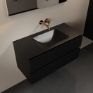 Mondiaz Badkamermeubel AIVY Urban Mat Zwart 100cm met Wastafel Mat Zwart kraangat 0