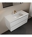 Mondiaz Badkamermeubel AIVY Talc Mat Wit 100cm met Wastafel Wit met kraangat