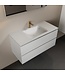 Mondiaz Badkamermeubel AIVY Talc Mat Wit 100cm met Wastafel Wit met kraangat