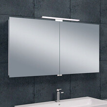 Spiegelkast Pandora 120x60x14cm Aluminium LED Verlichting Stopcontact Binnen en Buiten Spiegel Glazen Planken