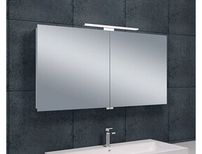 Spiegelkast Pandora 120x60x14cm Aluminium LED Verlichting Stopcontact Binnen en Buiten Spiegel Glazen Planken