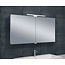 Spiegelkast Pandora 120x60x14cm Aluminium LED Verlichting Stopcontact Binnen en Buiten Spiegel Glazen Planken