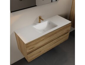Mondiaz Badkamermeubel 120cm met wastafel midden AIVY Chai / Wit kraangat 1