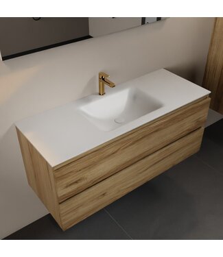 MONDIAZ Mondiaz Badkamermeubel 120cm met wastafel midden AIVY Chai / Wit kraangat 1