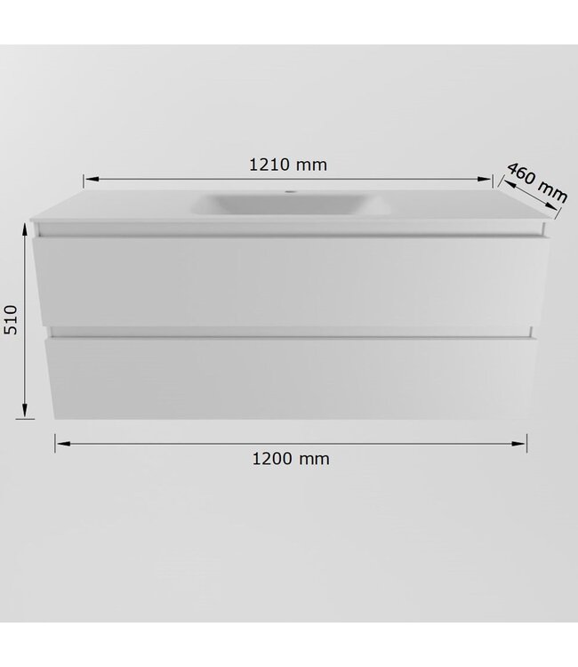 Mondiaz Badkamermeubel 120cm met wastafel midden AIVY Chai / Wit kraangat 1