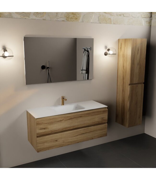 Mondiaz Badkamermeubel 120cm met wastafel midden AIVY Chai / Wit kraangat 1