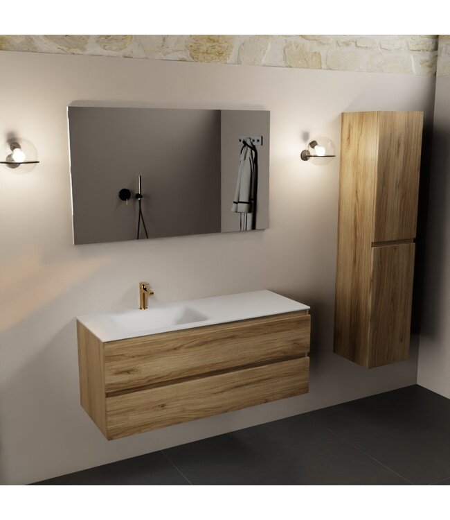 Mondiaz Badkamermeubel 120cm met wastafel Links AIVY Chai / Wit kraangat 1