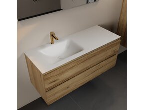 Mondiaz Badkamermeubel 120cm met wastafel Links AIVY Chai / Wit kraangat 1
