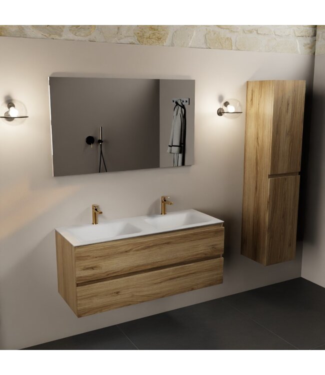 Mondiaz Badkamermeubel 120cm met wastafel Dubbel AIVY Chai / Wit kraangat 2