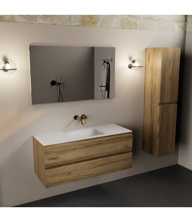 Mondiaz Badkamermeubel 120cm met wastafel midden AIVY Chai / Wit kraangat 0