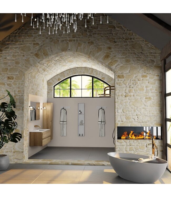 Mondiaz Badkamermeubel 120cm met wastafel midden AIVY Chai / Wit kraangat 0