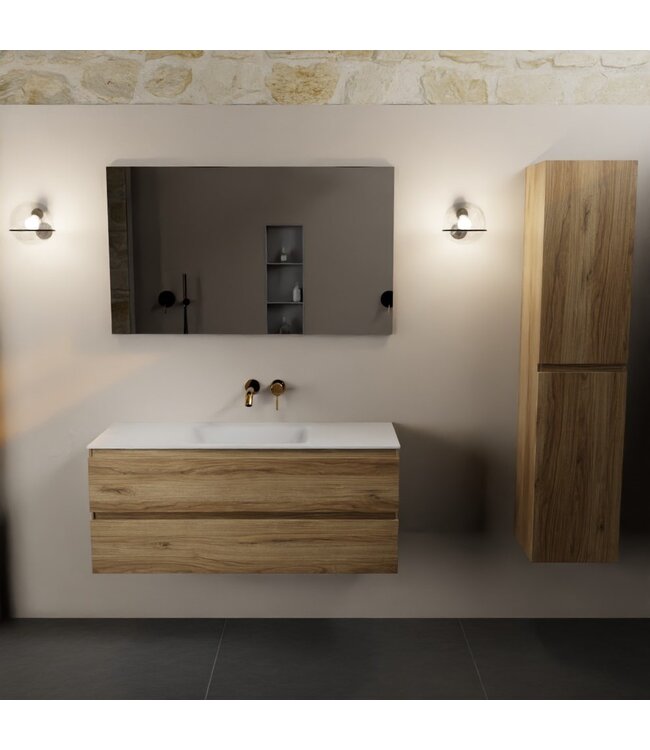 Mondiaz Badkamermeubel 120cm met wastafel midden AIVY Chai / Wit kraangat 0