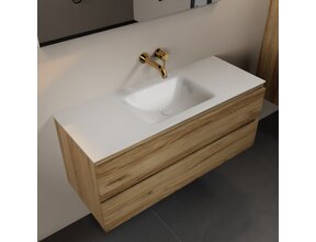 Mondiaz Badkamermeubel 120cm met wastafel midden AIVY Chai / Wit kraangat 0