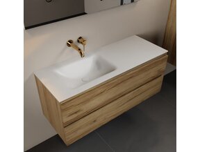 Mondiaz Badkamermeubel 120cm met wastafel Links AIVY Chai / Wit kraangat 0
