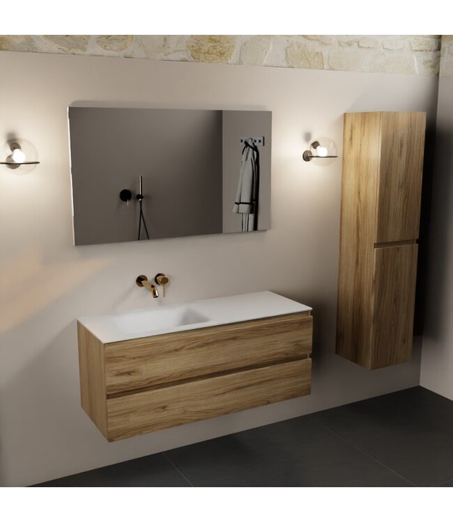 MONDIAZ Mondiaz Badkamermeubel 120cm met wastafel Links AIVY Chai / Wit kraangat 0