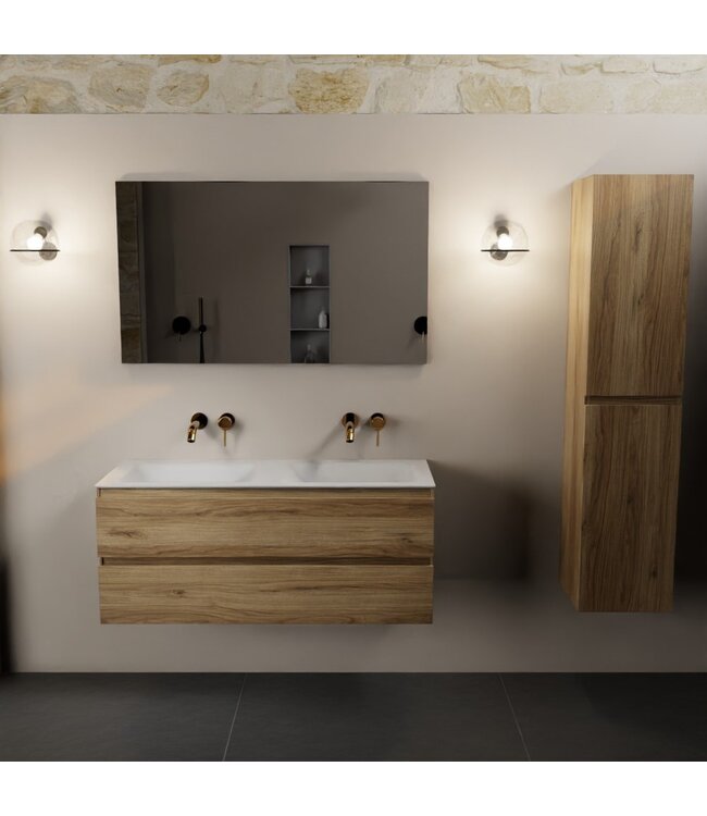 Mondiaz Badkamermeubel 120cm met wastafel Dubbel AIVY Chai / Wit kraangat 0