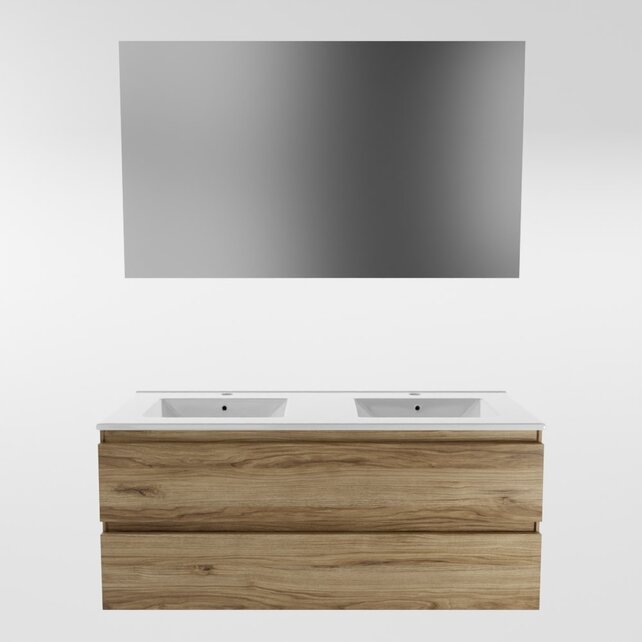 Mondiaz Badkamermeubel 120cm met wastafel Dubbel AIVY Chai / Wit kraangat 2