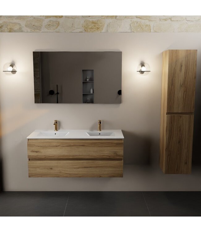 Mondiaz Badkamermeubel 120cm met wastafel Dubbel AIVY Chai / Wit kraangat 2