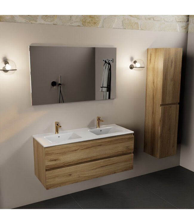 Mondiaz Badkamermeubel 120cm met wastafel Dubbel AIVY Chai / Wit kraangat 2